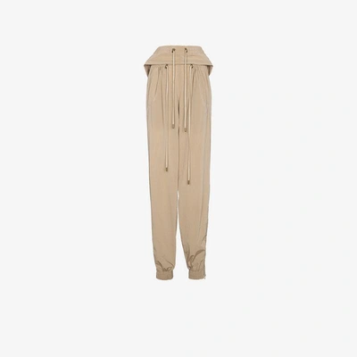 Shop Y/project Y / Project Cropped Track Pants With Double Drawstring In Nude&neutrals