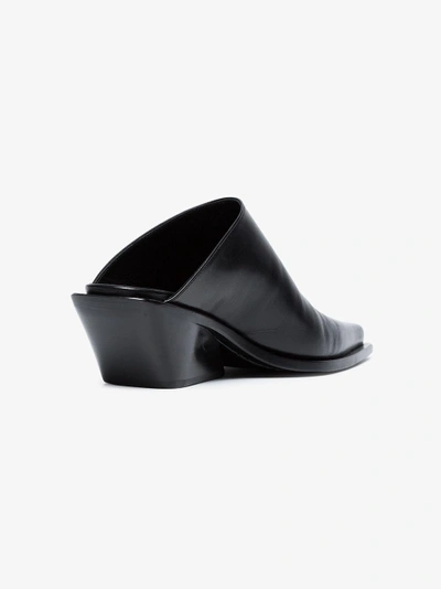 Shop Ann Demeulemeester Black Wedge 50 Leather Mules