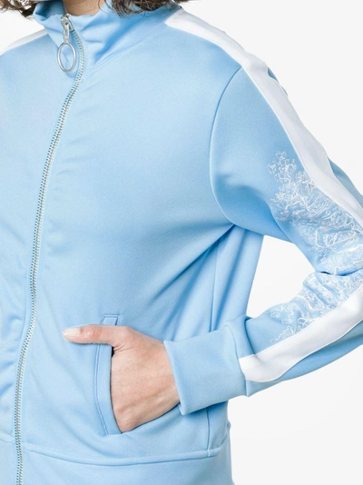 Shop Off-white Blue Zip Front Sports Jacket