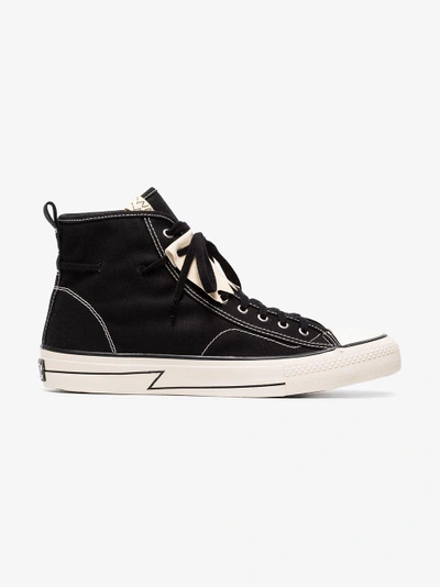 Shop Visvim Black Skagway Kiltie High Top Sneakers