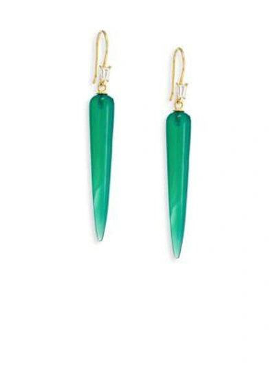 Shop Ila Orson Diamond & Green Onyx Drop Earrings In Gold-green Onyx