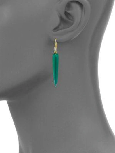 Shop Ila Orson Diamond & Green Onyx Drop Earrings In Gold-green Onyx