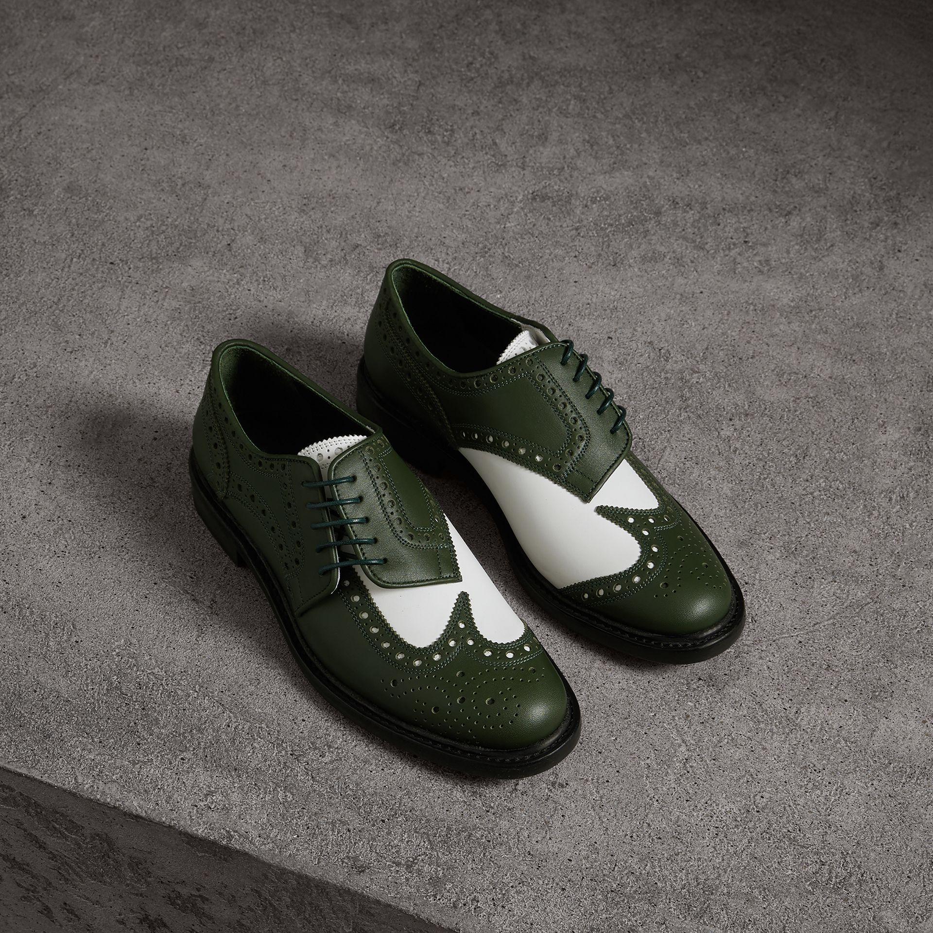 dark green brogues