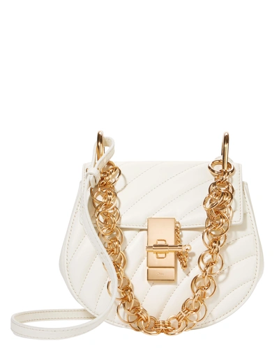 Shop Chloé Chloã© Drew Quilted Small Shoulder Bag White