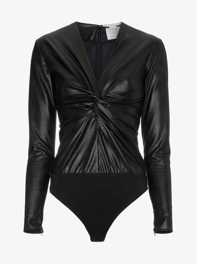 Shop Stella Mccartney Faux Leather Body With Twist Detail In Black