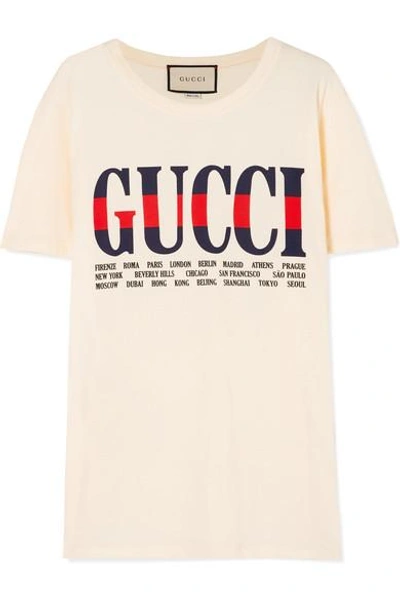 Shop Gucci Printed Cotton-jersey T-shirt