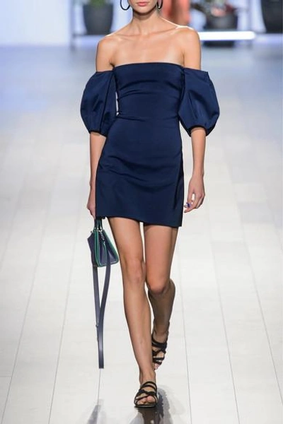 Shop Cushnie Et Ochs Silvia Off-the-shoulder Stretch-ponte Mini Dress