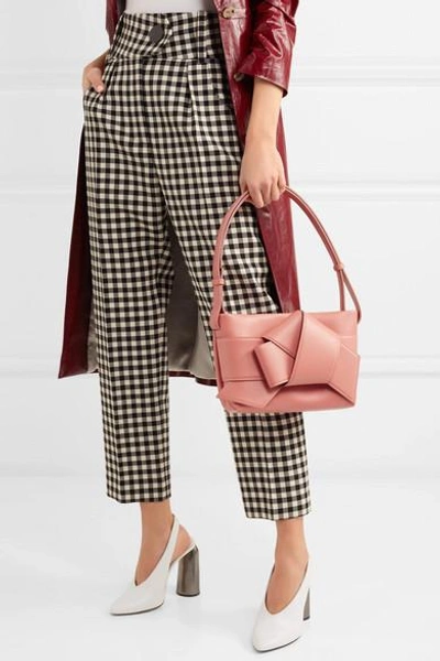 Shop Acne Studios Musubi Knotted Leather Shoulder Bag In Blush