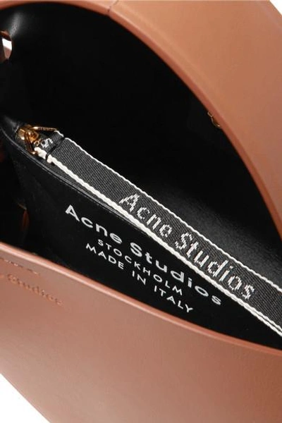 Shop Acne Studios Musubi Mini Knotted Leather Shoulder Bag In Tan