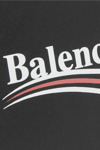 Shop Balenciaga Printed Leather Pouch In Black