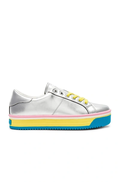 Shop Marc Jacobs Empire Multi Color Sole Sneaker In Metallic Silver