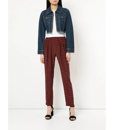 Shop Stella Mccartney Blue Cropped Denim Jacket