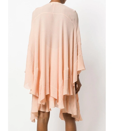 Shop Chloé Pink Curved Hem Ruffled Dress