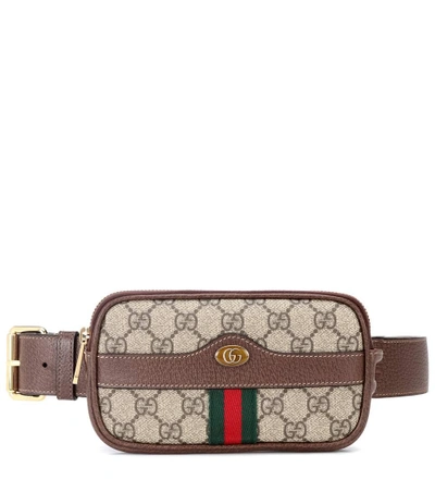Shop Gucci Ophidia Gg Supreme Belt Bag In Brown