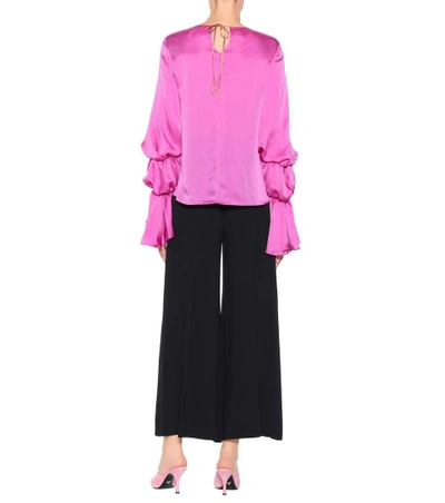 Shop Roksanda Nezu Silk Satin Top In Pink