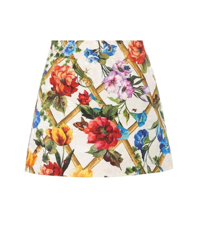 Shop Dolce & Gabbana Printed Jacquard Miniskirt