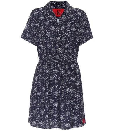 Shop Calvin Klein Jeans Est.1978 Floral-printed Dress In Blue