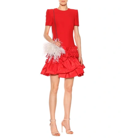Shop Alexander Mcqueen Ruffled Crêpe Dress In Red