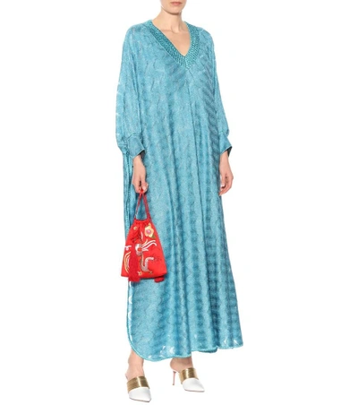 Shop Missoni Lamé Maxi Dress In Turquoise