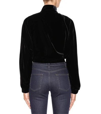 Shop Tom Ford Cropped Velvet Jacket In Female
