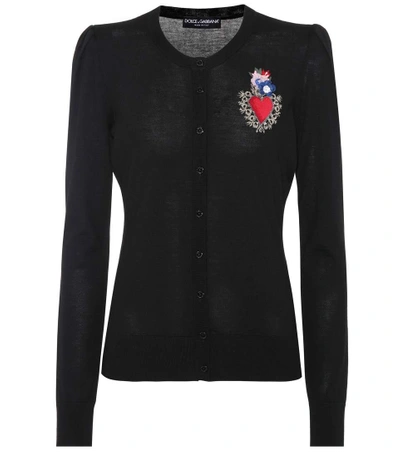 Shop Dolce & Gabbana Embellished Wool-blend Cardigan