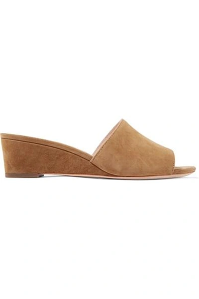 Shop Loeffler Randall Tilly Suede Wedge Sandals In Light Brown