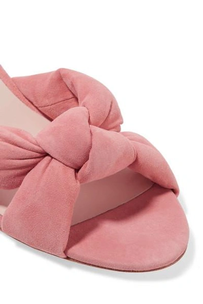 Shop Loeffler Randall Elsie Knotted Suede Sandals In Pink