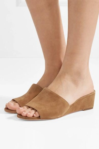 Shop Loeffler Randall Tilly Suede Wedge Sandals In Light Brown