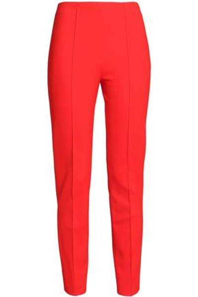 Shop Emilio Pucci Stretch-knit Straight-leg Pants In Red