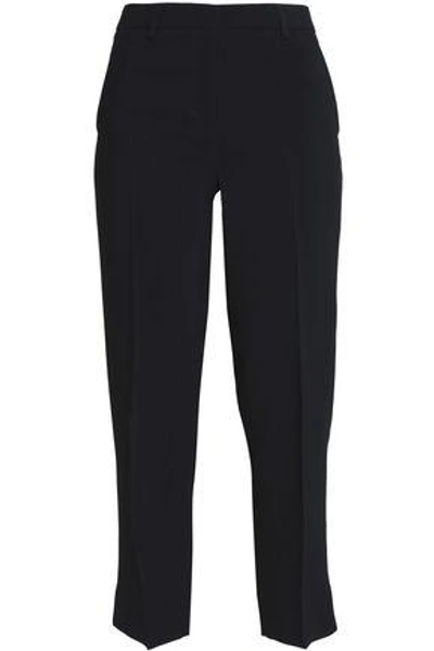 Shop Emilio Pucci Woman Cropped Silk-crepe Slim-leg Pants Black
