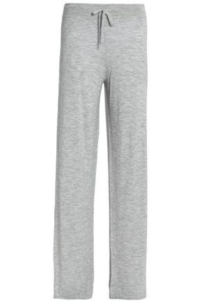 Shop Amanda Wakeley Woman Cashmere Wide-leg Pants Light Gray