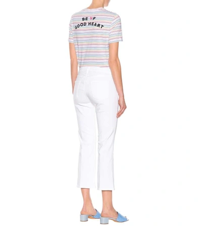 Shop J Brand Zion Mid-rise Cropped Bootcut Jeans In White