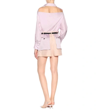 Shop Valentino Crêpe And Satin Shorts In Pink