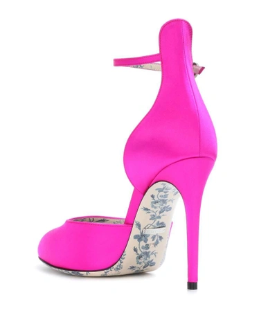 Shop Gucci Satin Pumps In Pink