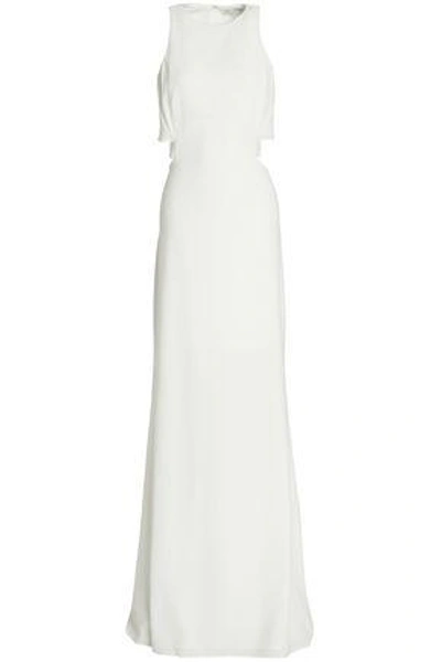 Shop Halston Heritage Cutout Crepe Gown In Ivory