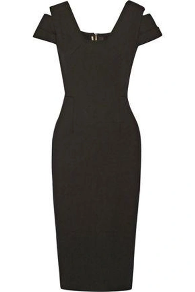 Shop Roland Mouret Woman Minetta Cutout Stretch-crepe Dress Black