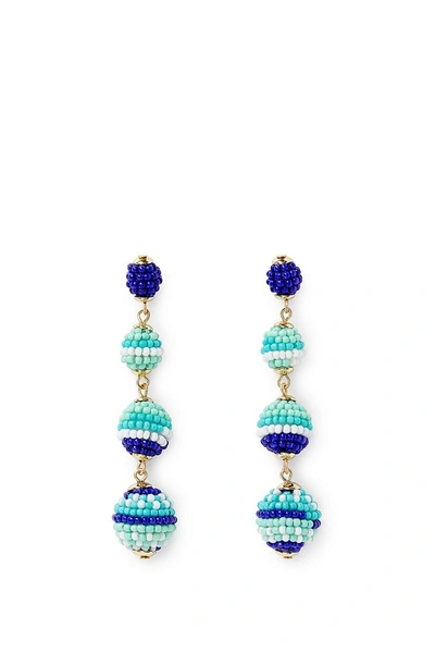 Shop Rebecca Minkoff Blair Beaded Ball Drop Earrings In Gold With Blue Multi