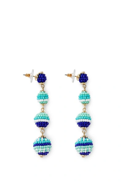 Shop Rebecca Minkoff Blair Beaded Ball Drop Earrings In Gold With Blue Multi