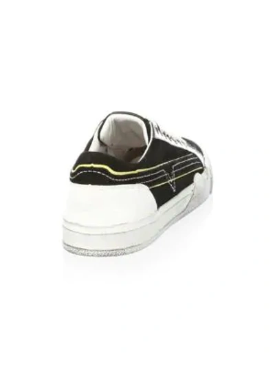 Shop Diesel Grindd Leather Sneakers In Black