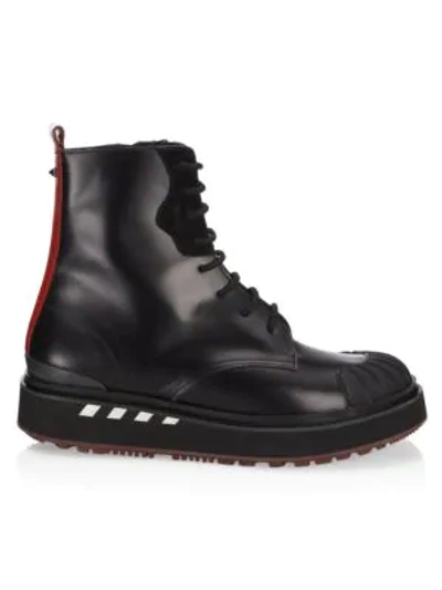 Shop Valentino Bootboy Leather Ankle Boots In Black