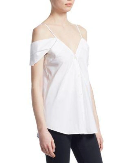 Shop Theory Cold-shoulder Button Top In White