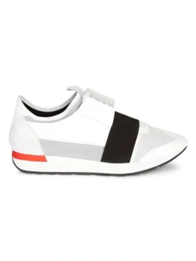 Shop Balenciaga Race Runner Sneakers In Blanc Multi