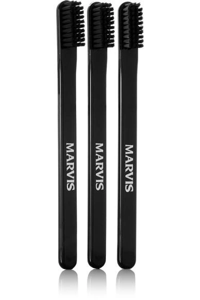 Shop Marvis Set Of Three Toothbrushes - Colorless