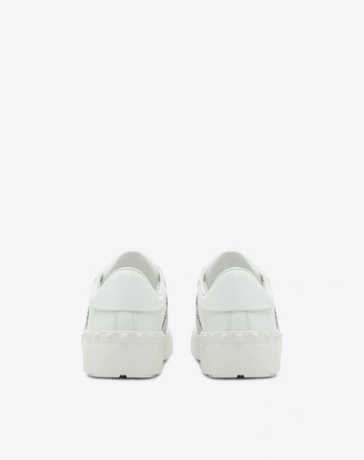 Shop Valentino Swarovski Open Sneaker In White