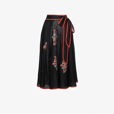 Shop Vita Kin Country Summer Linen Skirt In Black