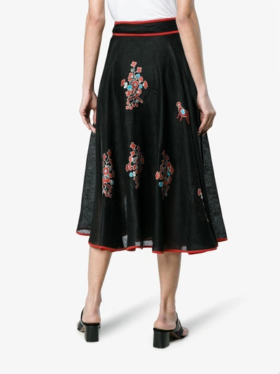 Shop Vita Kin Country Summer Linen Skirt In Black