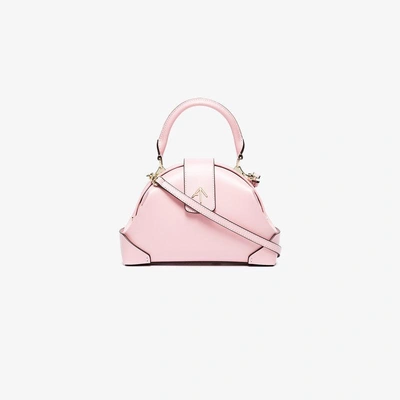 Shop Manu Atelier Pink Demi Leather Cross Body Bag In Pink&purple