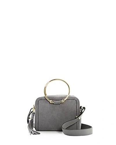 Shop Milly Astor Suede Camera Bag - 100% Exclusive In Slate Gray/gold