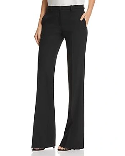 Shop Theory Demitria Wool-blend Flared Pants In Black