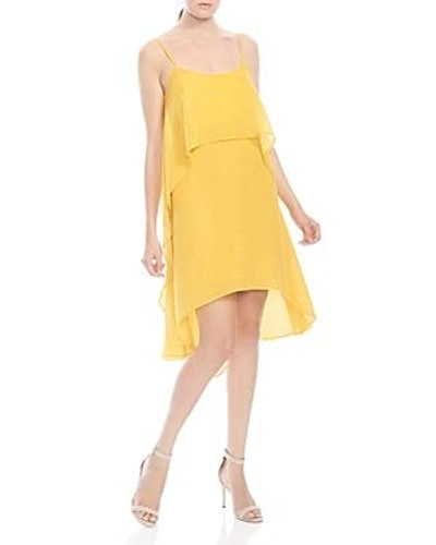 Shop Halston Heritage Solid A-line Dress In Marigold
